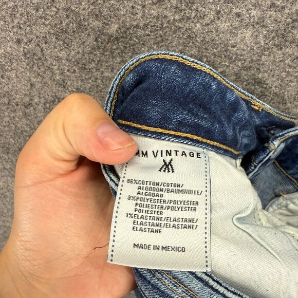 MM Vintage Jeans Women 26 Plus Blue Denim Medium Wash Mid Rise Skinny Pockets - Picture 7 of 8